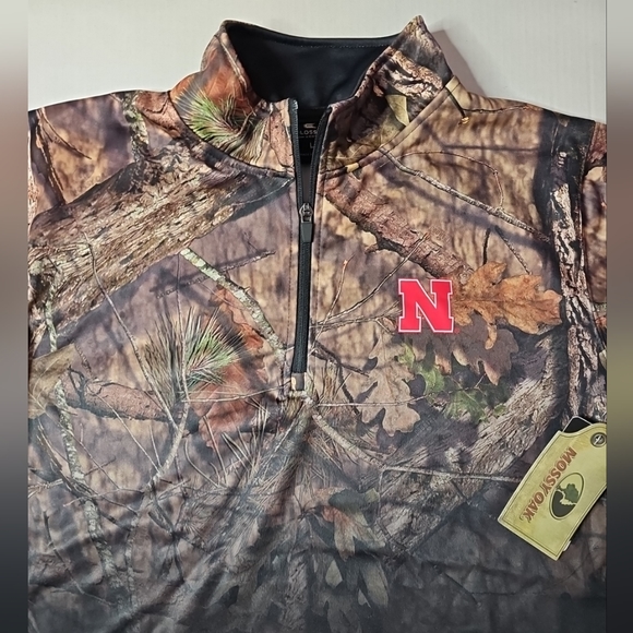 Nebraska Cornhuskers Colosseum 1/4 Zip Pullover Jacket Mossy Oak Camo Men Large - Picture 3 of 9